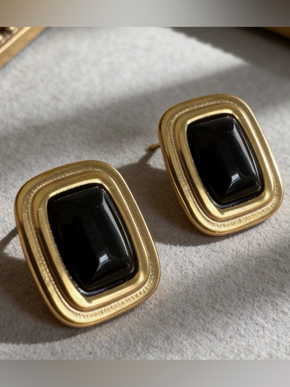 Classic Gold and Black Statement Earrings